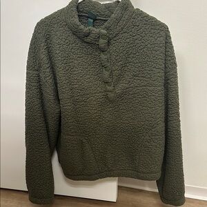 Olive Green Women's Sherpa Jacket